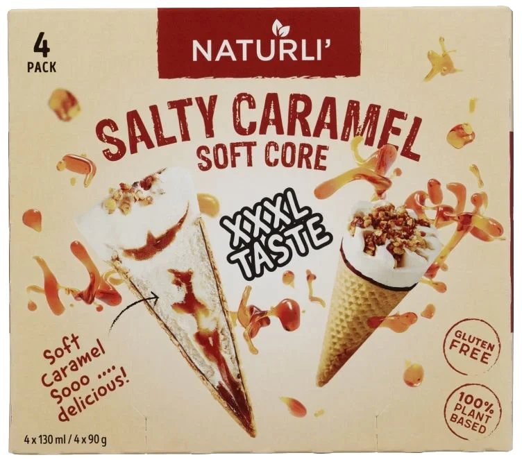 Krone-Is Salt Karamell 4-Pk Naturli'