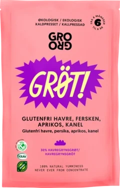 Grøt Fersken&Aprikos 100g Grogro