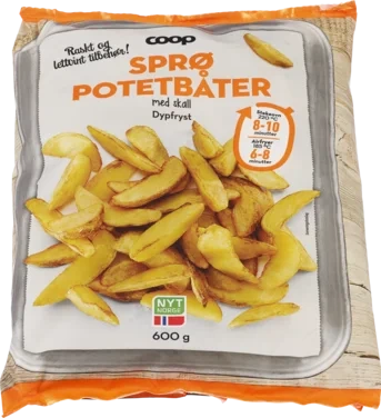 Coop Sprø Potetbåter m/Skall 600g