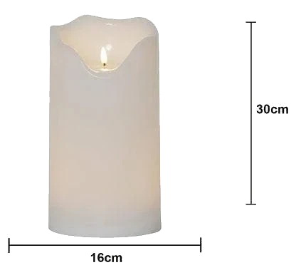 LED Blockljus Flamme Grand 16x30cm