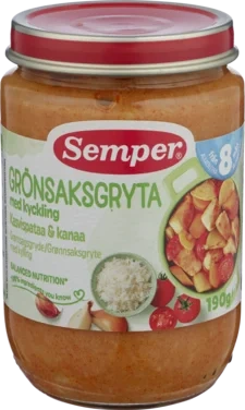 Grønnsaksgryte m/Kylling 8mnd Semper