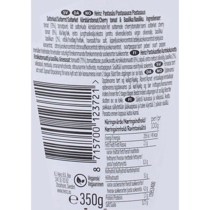 Pastasås Tomat & Basilika 6-pack