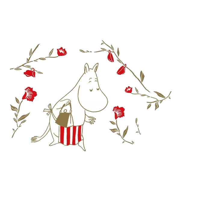 Bricka Mumin Teaparty Blommor 40x26 cm