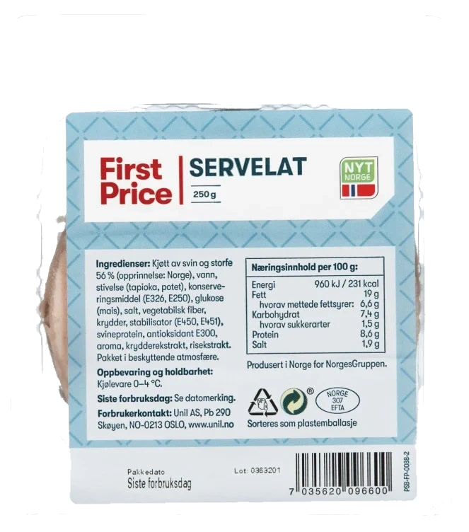 Servelat 250g First Price