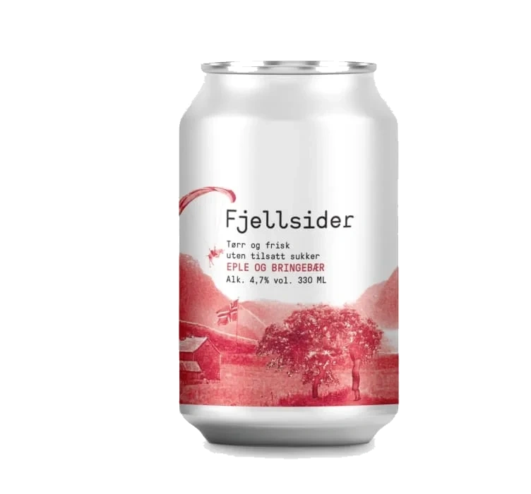Fjellsider eple og Bringebær 0.33l