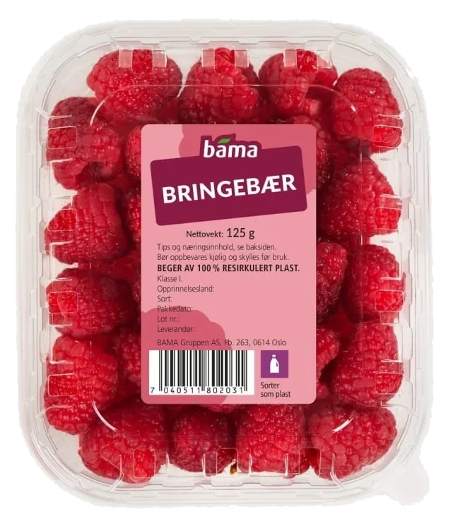 Bringebær 125g kurv