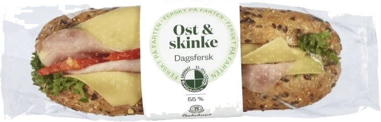 Baguette Grov Ost&Skinke 215g Bakehuset
