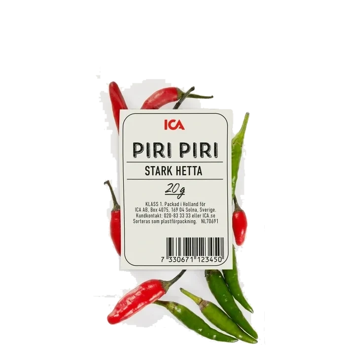 Röd & grön piri piri 20g Klass 1