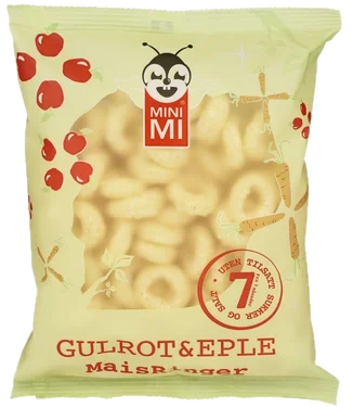 Minimi Maisringer m/Gulrot og Eple 30g