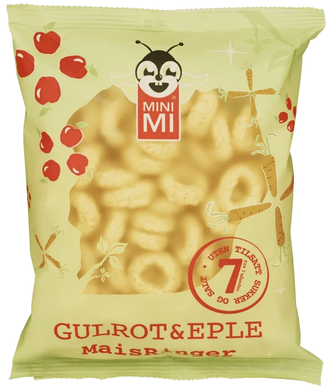 Minimi Maisringer m/Gulrot og Eple 30g