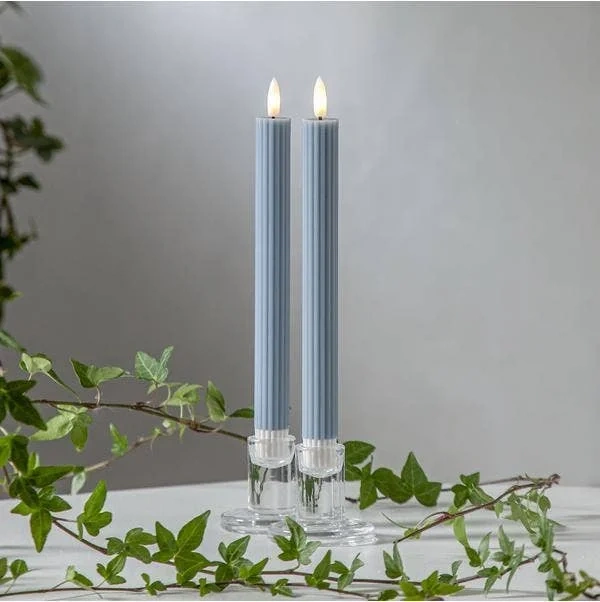 Antikljus LED Flamme Stripe Blå 25cm