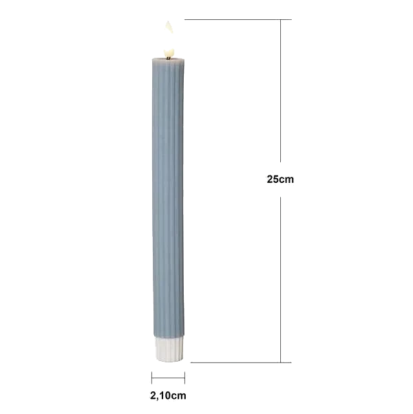 Antikljus LED Flamme Stripe Blå 25cm
