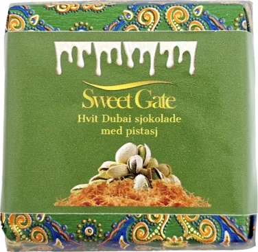 Hvit Dubai Sjokolade med Pistasj 20g X 48stk