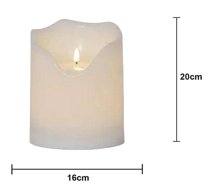 LED Blockljus Flamme Grand 16x20cm