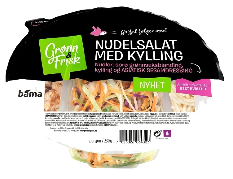 Nudelsalat med Kylling 230g Grønn&Frisk
