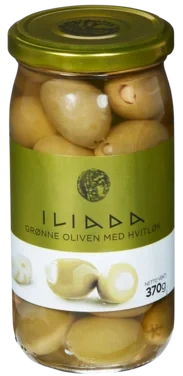 Oliven Grønn m/Hvitløk 370g Iliada
