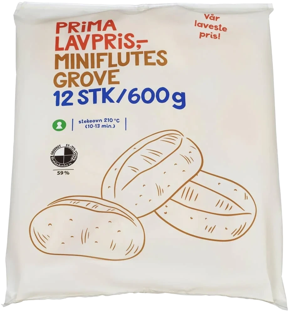 Miniflutes Fullkorn 12x50g, 600 g