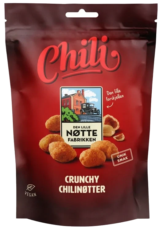 Chilinøtter 160g Den Lille Nøttefabrikken