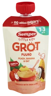 Semper Grøt Fersken, Banan, 1-3 År, 120g