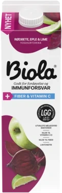 Biola® Syrnet Laktosefri Fettfri Melk Med Rødbet/eple/lime 1000 G