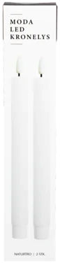 Led Kronelys 2stk 2,2x22,5cm Hvit Moda
