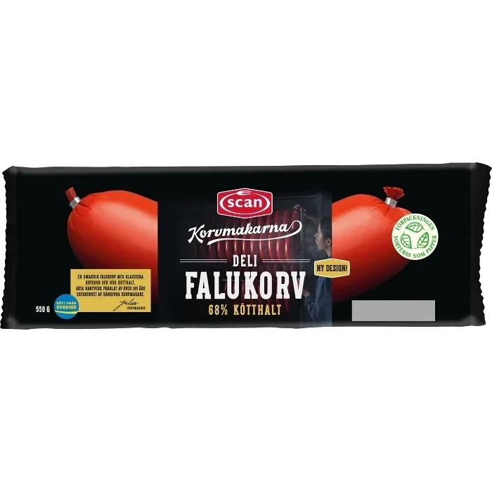 Falukorv Deli 68% Kötthalt 550g Korvmakarna Scan