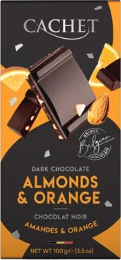 Cachet Dark Chocolate Orange & Almond 100g