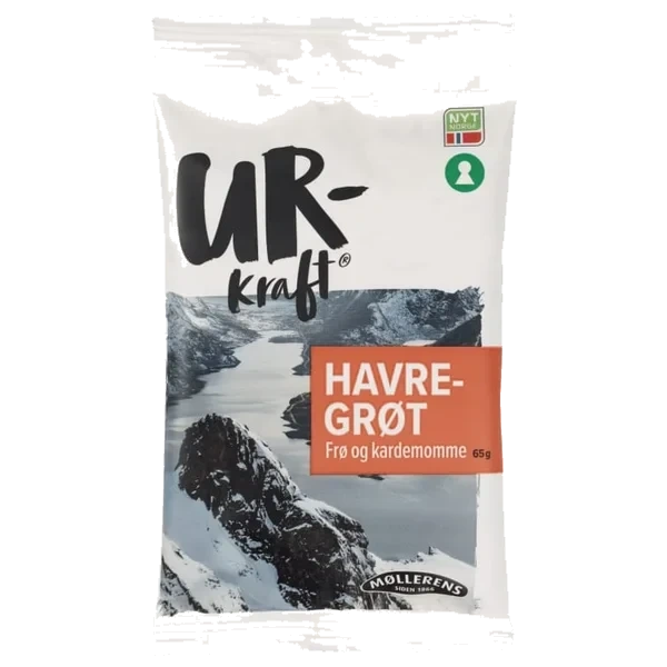 Havregrøt Frø Kardemomme Urkraft 65g Møllerens Eske 16stk