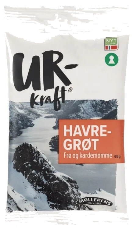 Havregrøt Frø Kardemomme Urkraft 65g Møllerens Eske 16stk