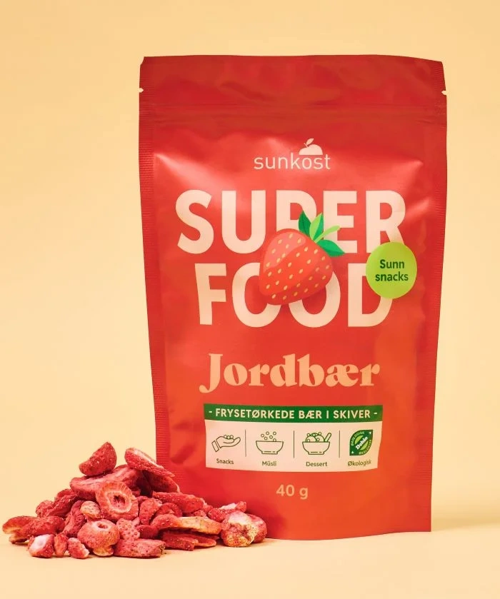 Frysetørkede Jordbær