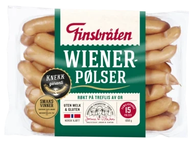 Finsbråten Wienerpølse Storpakning 15stk, 1050g