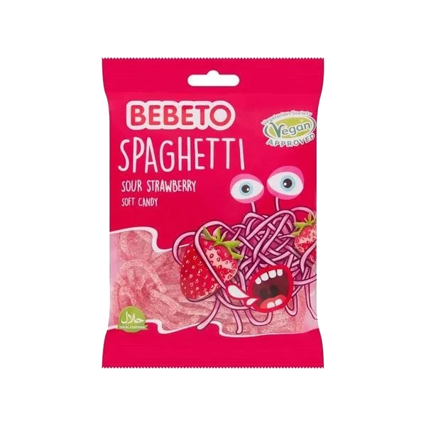 Bebeto Spaghetti Sour Strawberry 80g