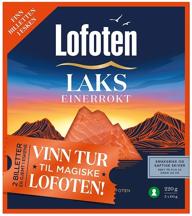 Laks Einerrøkt skivet 220g Lofoten