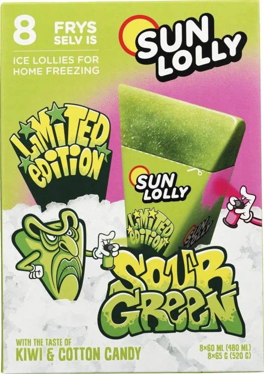Sun Lolly 8-pk, Ice, sour green