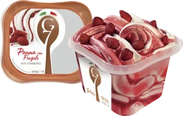 Panna Con Fragole 1l G7 Ekte Italiensk Iskrem