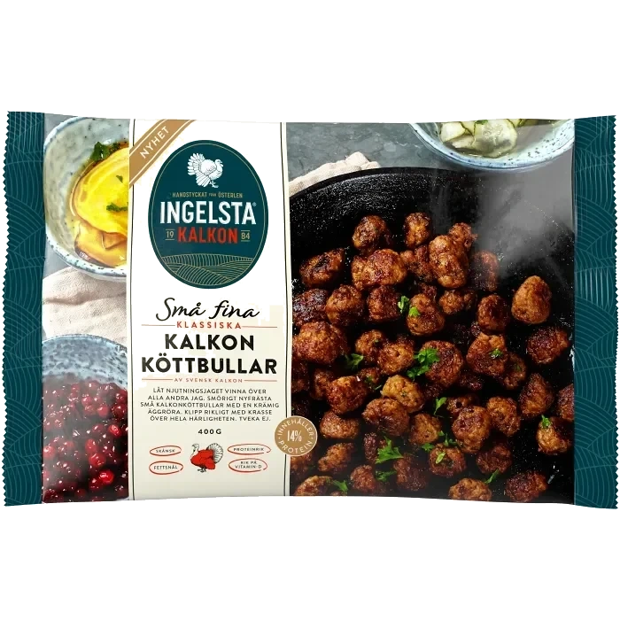 Kalkonköttbullar små fina Fryst 400g Ingelsta Kalkon