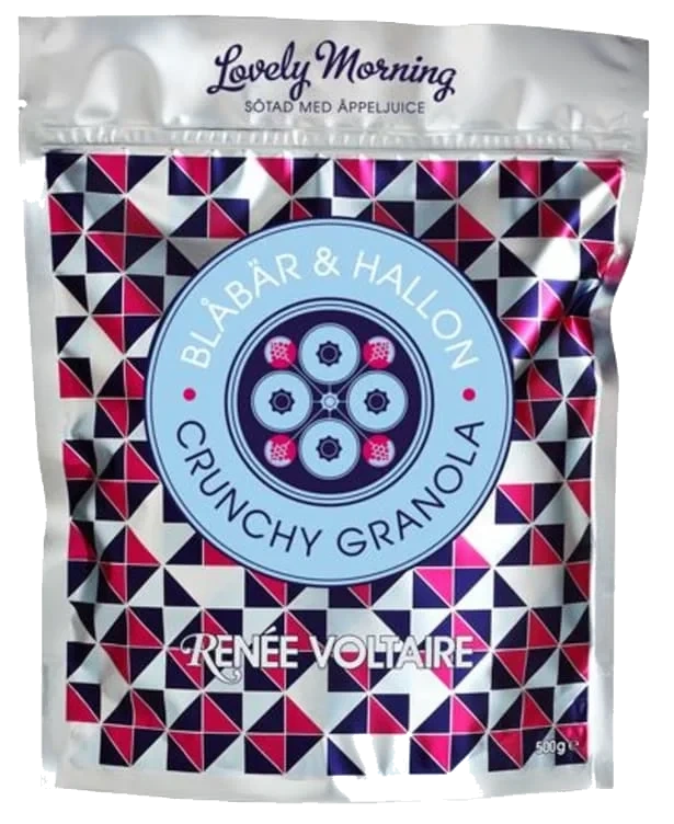 Granola Bringebær &Blåbær 500g Renee Voltaire