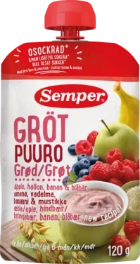 Semper Spiseklar Grøt Bringebær 6mnd