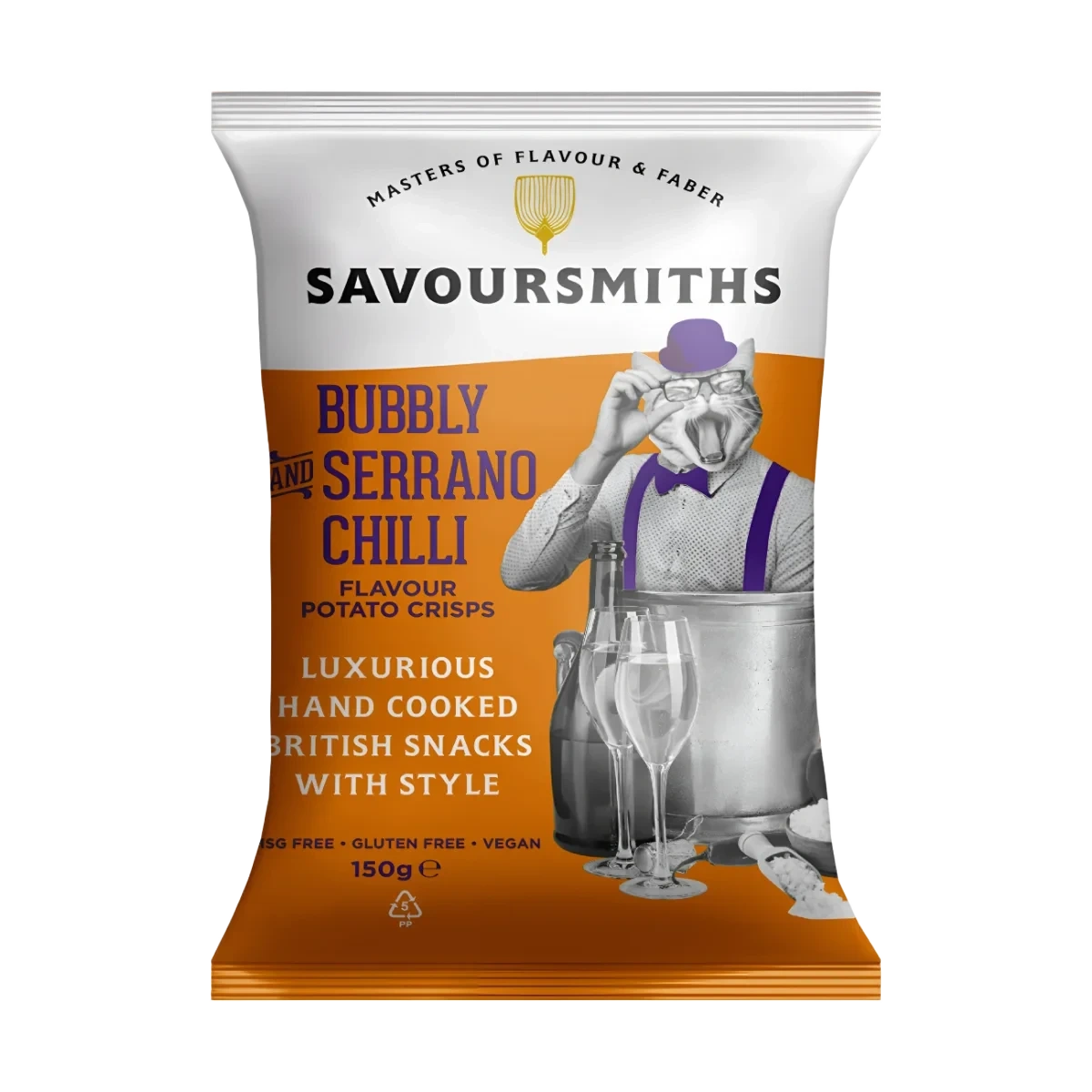 SAVOURSMITHS Bubbly & Serrano Chilli Potato Crisps 150 g DATOVARE