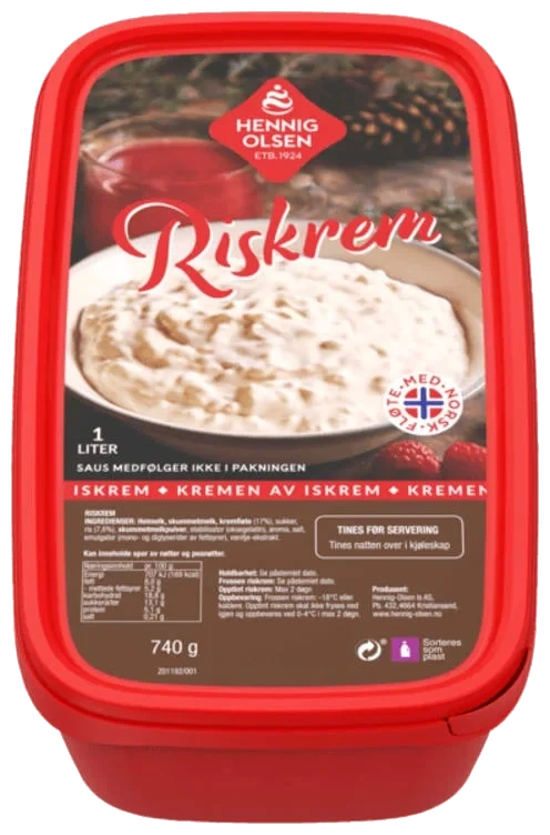 Riskrem m/Kremfløte 1l Hennig-Olsen