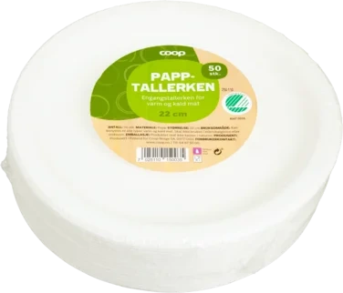 Coop Papptallerken 22cm 50pk