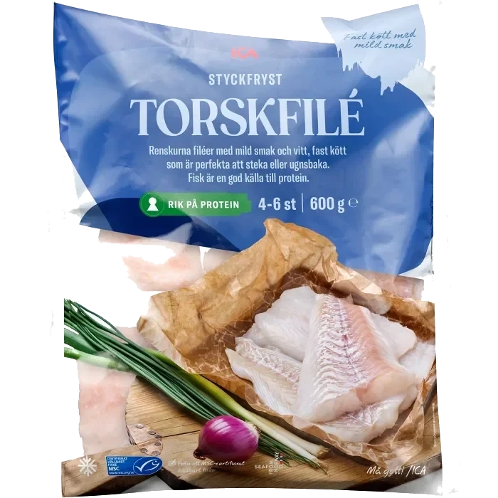 Torskfiléer Fryst 600g ICA