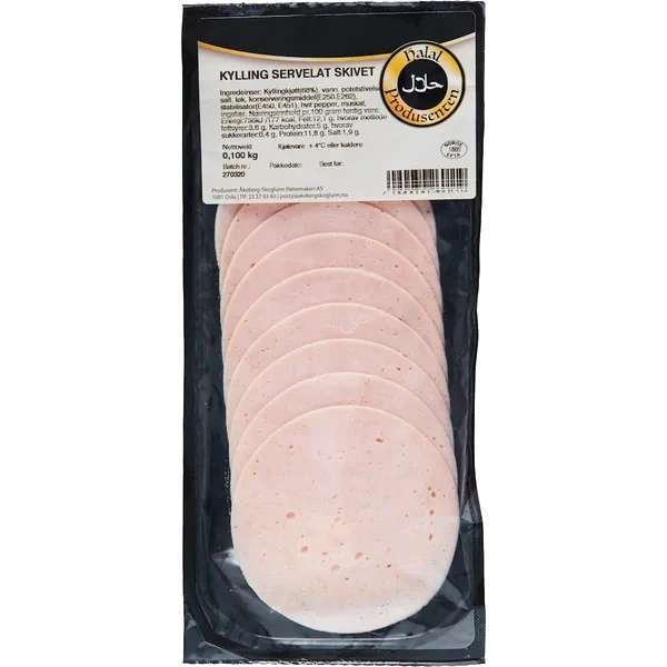 HALALPRODUSENTEN Kylling Servelat 100g