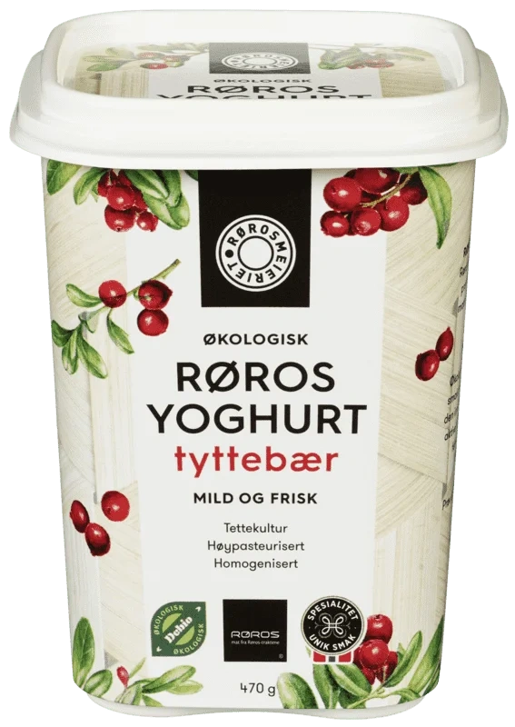 Rørosmeieriet Yoghurt Tyttebær Økologisk 470g