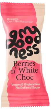 Berries N’ White Choc Oat & Nut Butter Bar 30g My Goodness