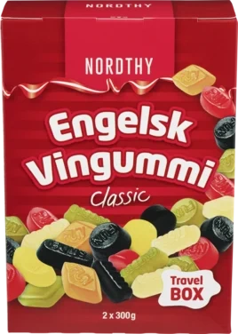 Nordthy Travel Box Engelsk Vingummi 600g