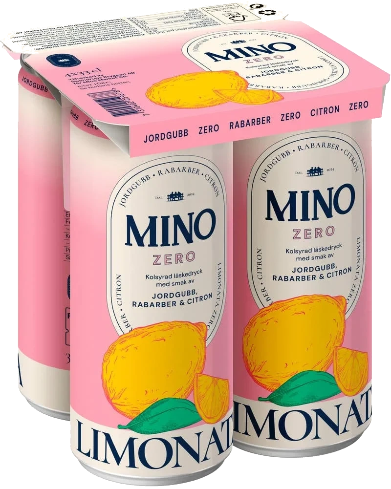Limonata Jordgubb & Rabarber Zero 4x33cl