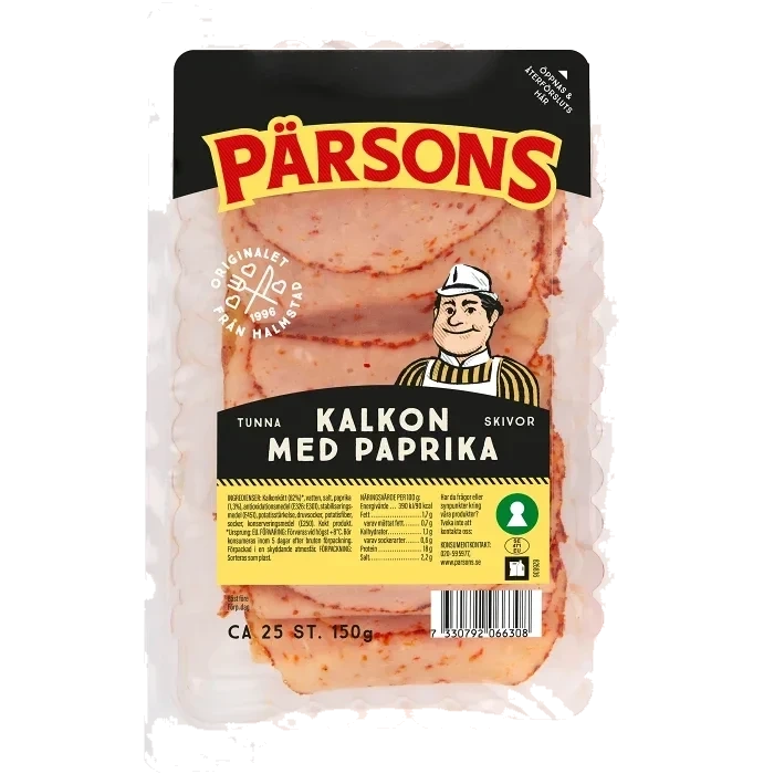 Kalkon med Paprika Tunna Skivor 150g Pärsons