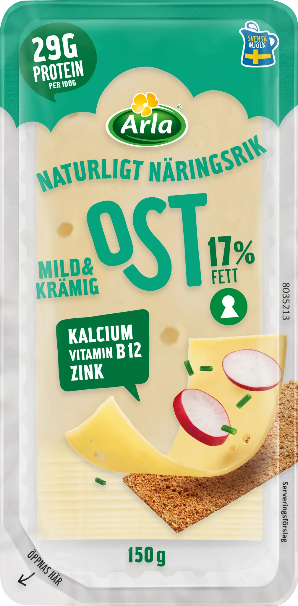 Mild & Krämig 17% skivad ost 150g