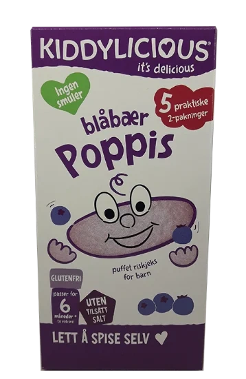 Kiddylicious Blåbær Poppis 20g